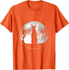 Scary Bunny Moon Night Rabbit T-Shirt in Orange
