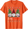 Xmas Lights Gnomes Holiday Graphics Merry Christmas Leopard Buffalo Red Plaid for Men Women T-Shirt - Orange