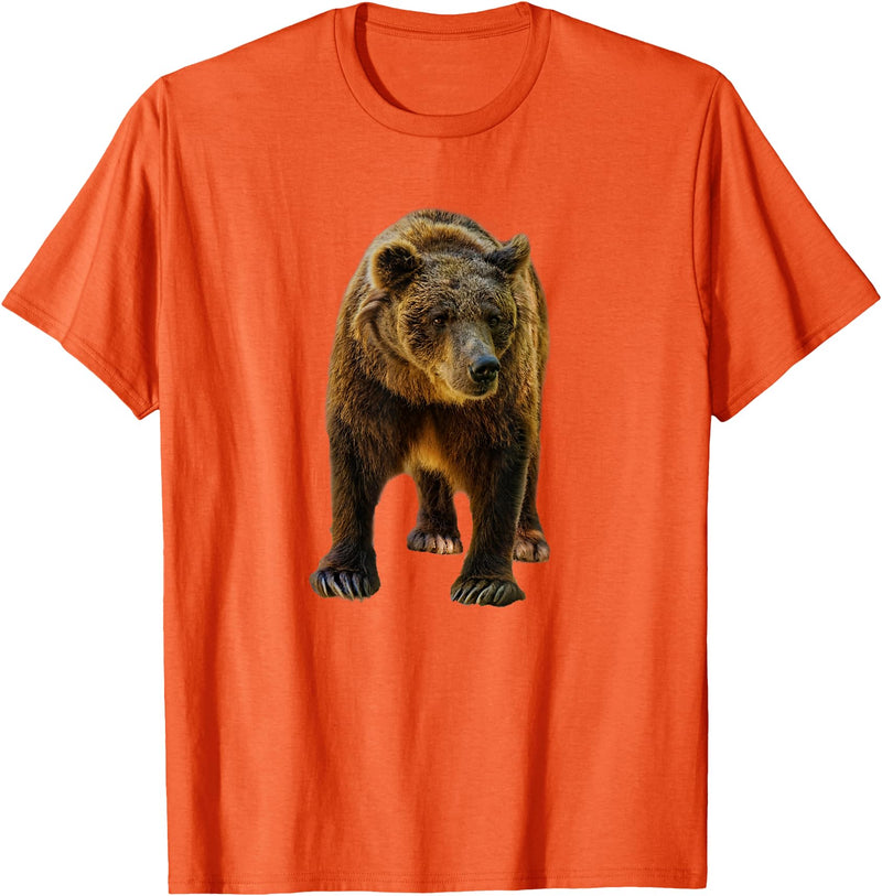 Bear Tees Grizzly Bear Vintage Graphic T-Shirt T-Shirt - Orange