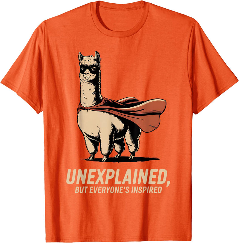 Vintage Llama Adventures | Funny Animal Gifts Superhero Llama Alpaca Lover Retro 80s 90s Vintage Men Women T-Shirt - Orange