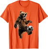 Animal Soccer Design Bear Soccer T-Shirt - Orange