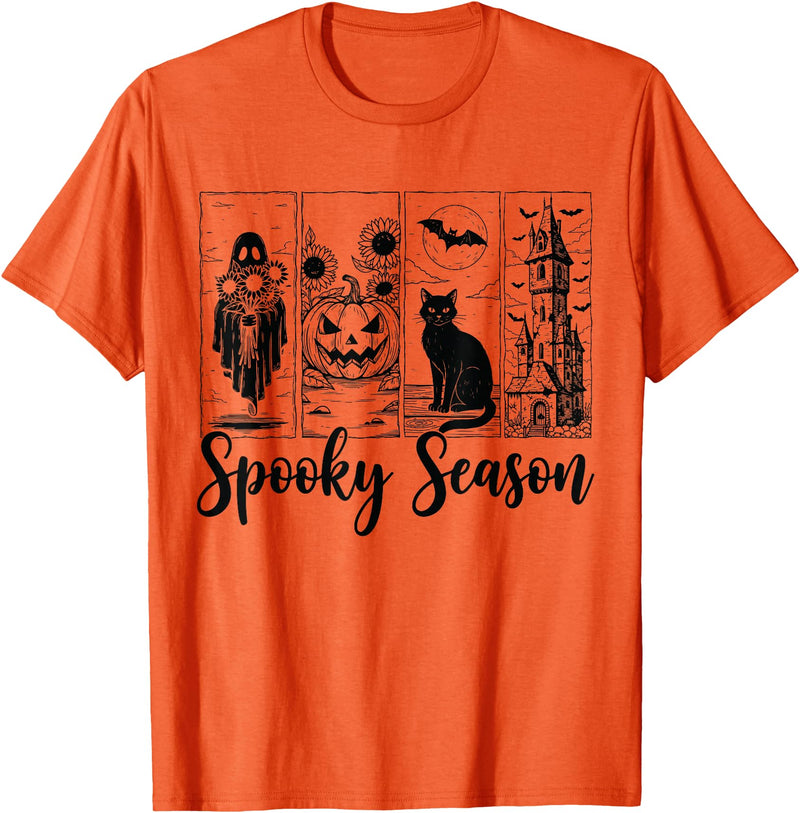 Halloween Spooky Tee Vintage Halloween Horror Spooky Season T-Shirt - Orange
