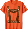 Bavarian Oktoberfest Halloween Costume Oktoberfest Costume Halloween Lederhosen T-Shirt - Orange