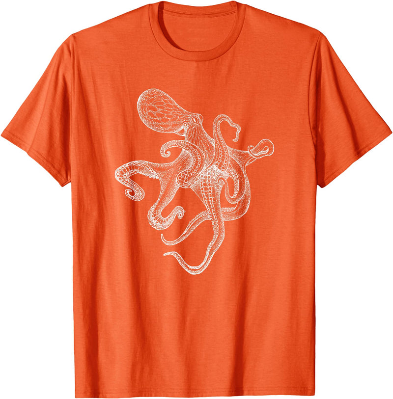Threadrock Octopus Ocean Marine Fish Lover T-Shirt - Orange