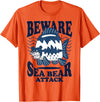River Beautiful Day Beware Sea Bear Attack T-Shirt - Orange