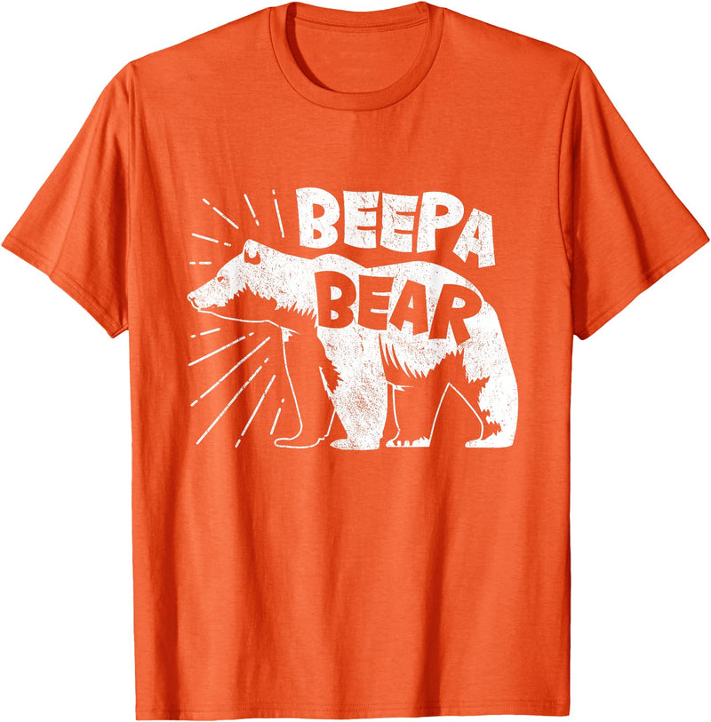 Mens Beepa Bear T-Shirt Father's Day Tee T-Shirt - Orange