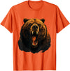 Forest Animal Art Bear Portrait Art Work Wildlife Animal Lovers Forest Motif T-Shirt - Orange