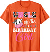 Cow Lover Birthday Men Women Kids Shirts & Gifts Uncle Of The Birthday Girl Family Matching Shirt Farm Cow T-Shirt - Orange