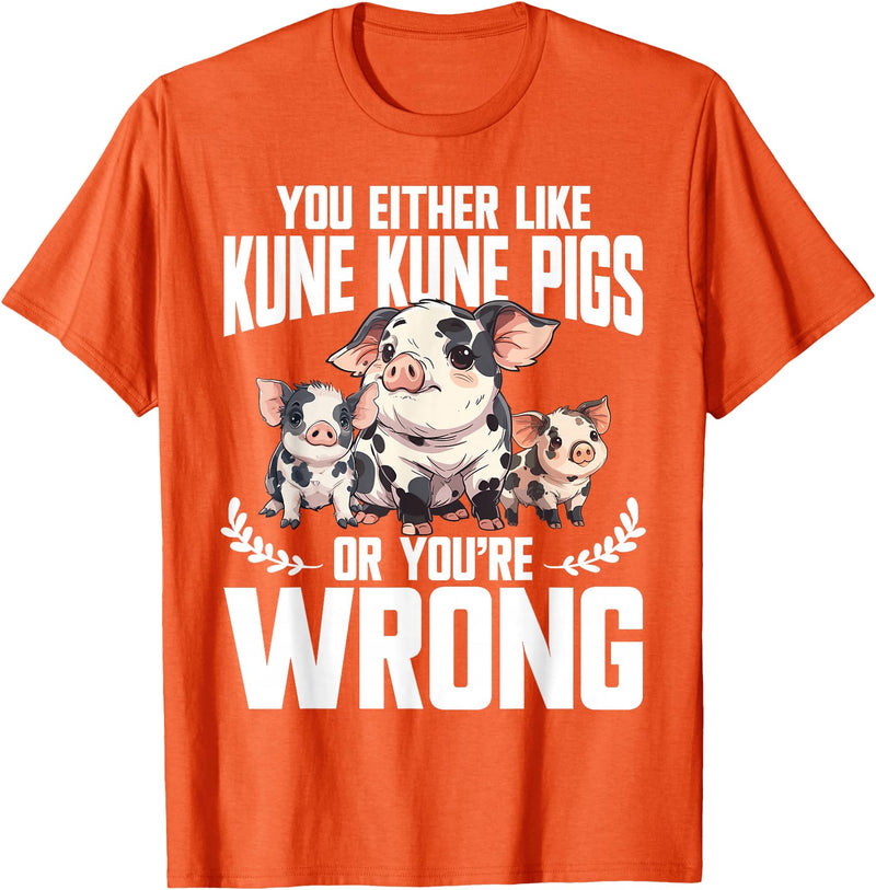 Kune Kune Pig Accessories & KuneKune Clothes Kune Kune Pig Lover Pig Breeder Supplies Kunekune Pig T-Shirt - Orange