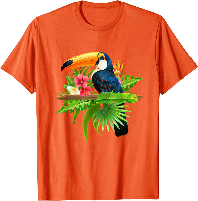 Toucan Bird Ornithologist Gift Idea Tropical Birds Exotic Summer Animal Toucan T-Shirt - Orange