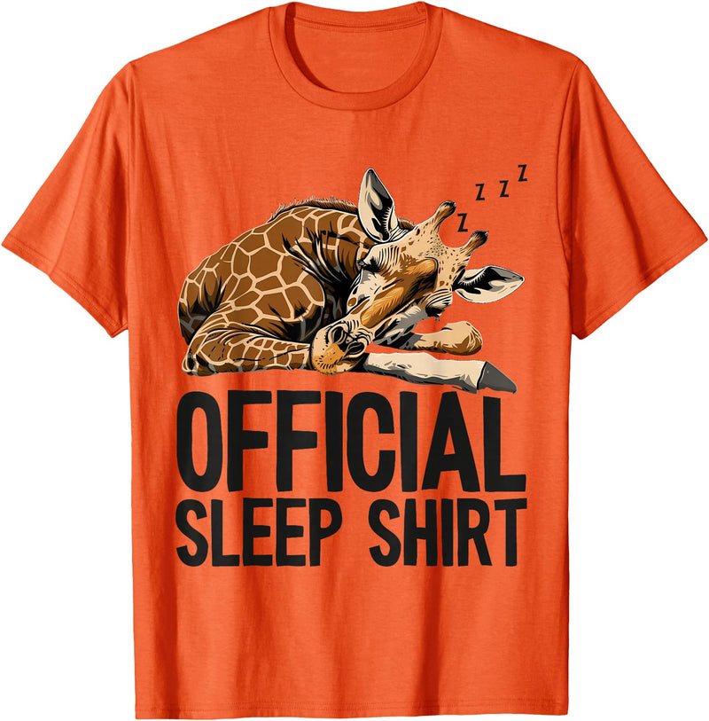 Sleeping Giraffe - Official Sleep Apparel Giraffe Sleeping Funny Official Sleep T-Shirt - Orange