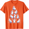 White Giant Christmas Tree Lights Santa Hats Polar Bear Christmas Tree Funny Ice Bear Holiday T-Shirt - Orange