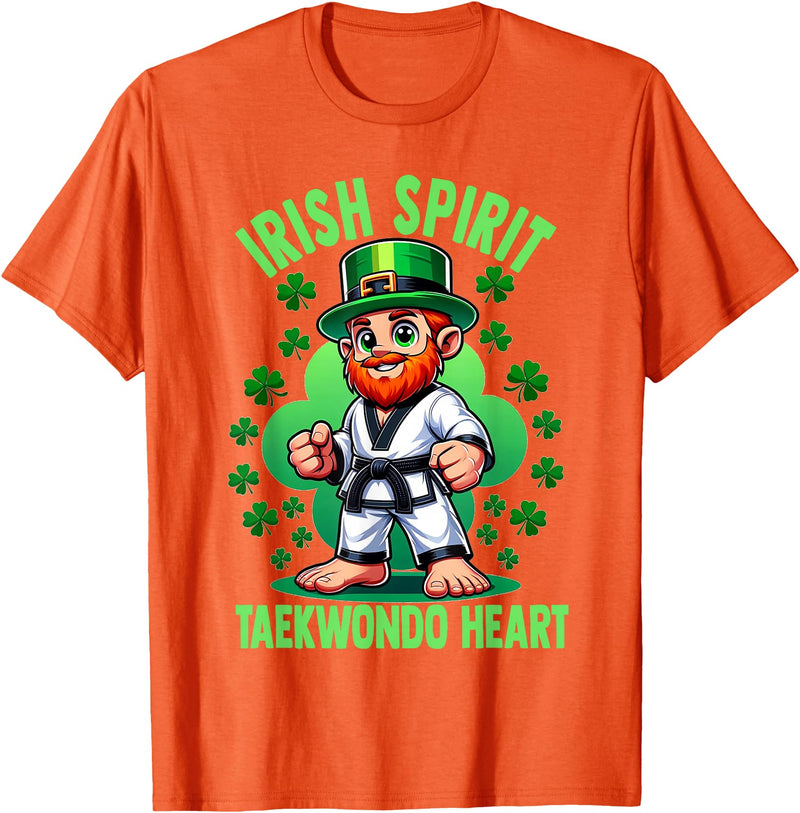 Buffalo Taekwondo Karate and Martial Arts Tees St Patricks Day Martial Arts Irish Spirit Taekwondo Heart T-Shirt - Orange