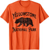 Yellowstone National Park Wyoming USA Outdoor Yellowstone National Park Bear Nature Hike Outdoors Vintage T-Shirt - Orange