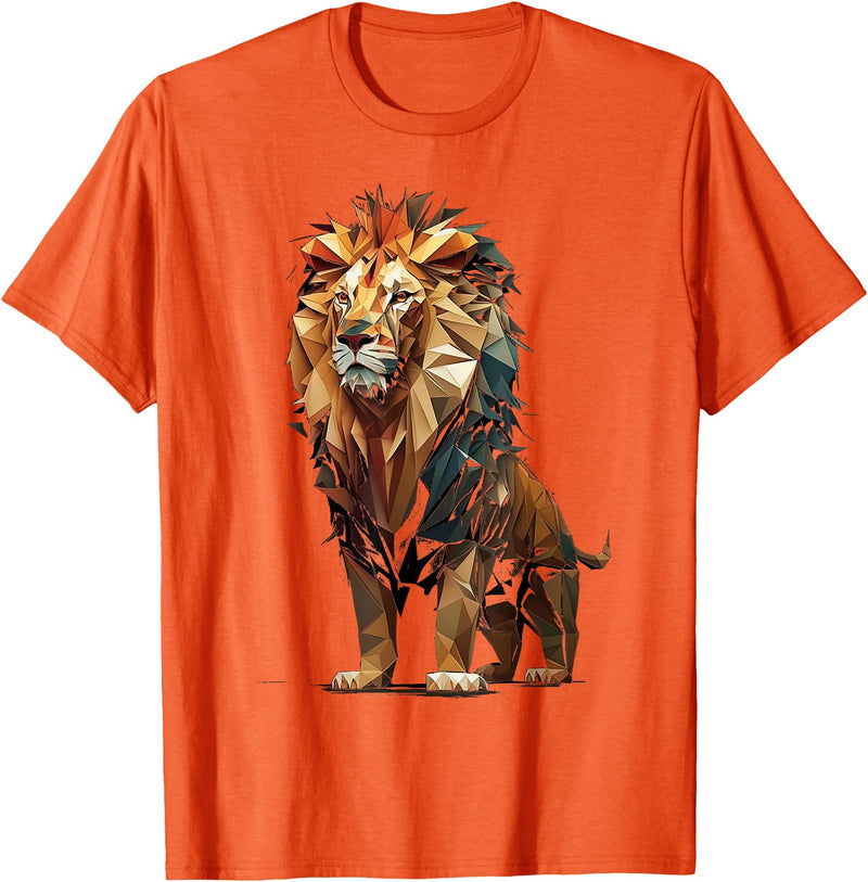 Cool Lions, Astrology And Horoscope Designs Lion colorful lions King Of Animals From Africa Polygon T-Shirt - Orange