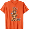 Funny 4th Of July Highland Cow Apparel Cute Highland Cow 4th of July Patriotic American Flag T-Shirt - Orange