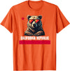 California Summer Surfing California The Golden State Bear Flag T-Shirt - Orange