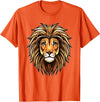 ROSS BOSS Majestic Lion Mane Detailed Art - Lions Are My Favorite T-Shirt - Orange