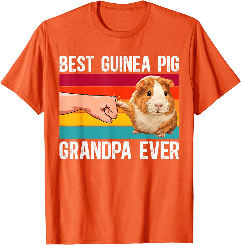 Best Guinea Pig Grandpa Guinea Pig Grandfather Best Guinea Pig Grandpa Guinea Pig Owner Guinea Pig Lover T-Shirt - Orange