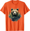 Bear Forest Animal Art Portrait Forest Artwork Wildlife T-Shirt - Orange