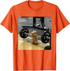 Hamster Deadlift Training Funny Cute Rat Weightlifting Meme T-Shirt - Orange