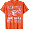 Pink Western Cowgirl Bday Party Family Matching Grandpa Of The Birthday Cow-Girl Rodeo Cowgirl Bday T-Shirt - Orange