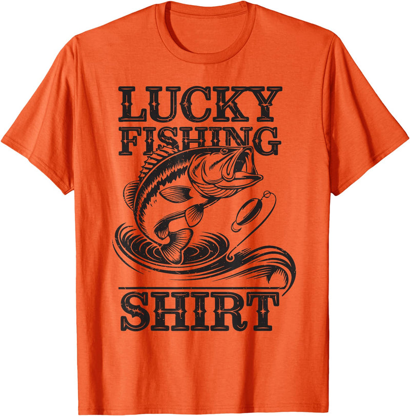My Lucky Fishing Shirt Youth Teen Boys Bass Fish Men My Lucky Fishing Shirt Boy Youth Funny Fisherman Toddler T-Shirt - Orange