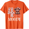 Highland Cow Print 4 Year Old Girl Birthday Gifts 4 Ever Moody Scottish Highland Cow 4th Birthday Girl T-Shirt - Orange