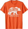 Vintage Yellowstone Retro Tees Tanks Tops Grizzly Bear Yellowstone National Park Est. 1872 T-Shirt - Orange