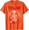 Bone Knitting Co. Purl Jam Skeleton Knitting Craft Lover Funny Design T-Shirt - Orange