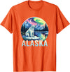 Alaska Cruise Trip Alaska Northern Lights Aurora Viewing Vacation Alaska Trip T-Shirt - Orange
