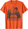 Trendy Apparel Cali Bear Forest And Mountains Background T-Shirt - Orange