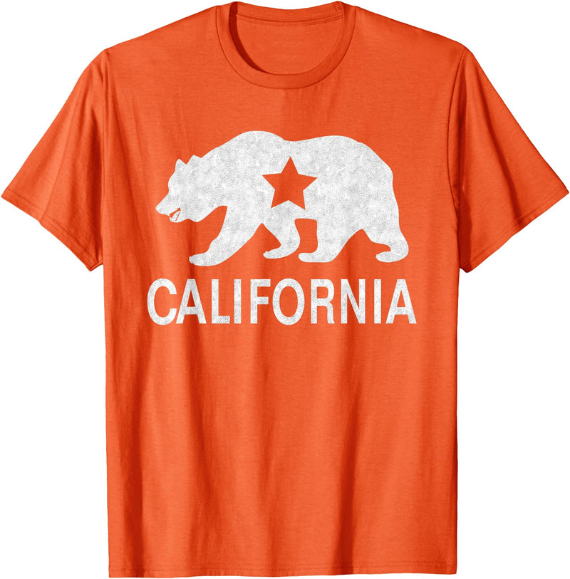 California Bear Souvenirs California State Flag Republic Of California T-Shirt - Orange