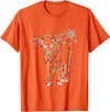 Cow Christmas Light Tree Cow Xmas Snow Lover T-Shirt - Orange