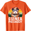 Retro 4th Of July Dad Father's Day Gifts Guinea Pig Daddy USA Flag Father's Day 4th Of July Retro T-Shirt - Orange