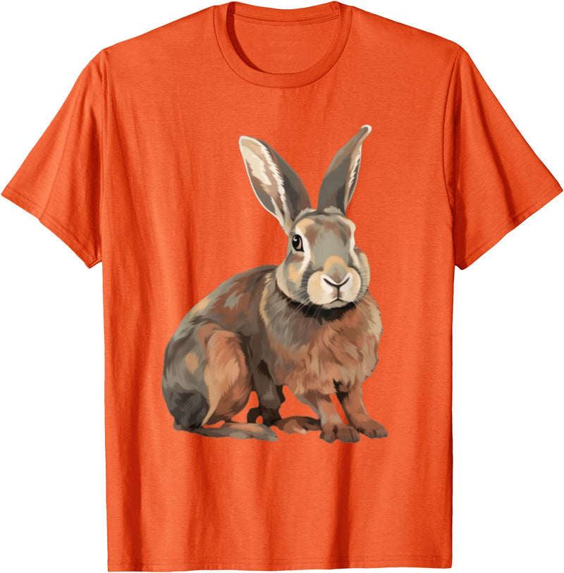 Flemish Giant Rabbit T-Shirt in Orange