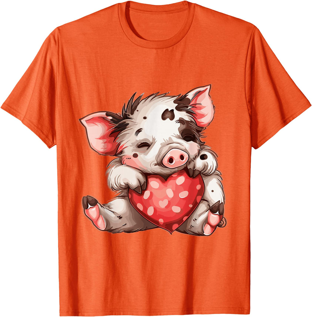 Kune Kune Pig Accessories & KuneKune Clothes Kune Kune Pig Heart Kunekune for Women Kune Kune Pig Girl T-Shirt - Orange