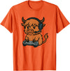 GamerAxis1 Highland Cow Gamer Gaming Retro Videogames Boys Girls Kids T-Shirt - Orange