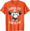 Iron Jungle Apparel Kinda Fit Sorta Fat Polar Bear Gym Weightlifting Workout T-Shirt - Orange
