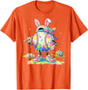 Dripping Tie Dye Rabbit Baseball Easter Bunny Men Boy Kid T-Shirt in Orange