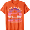 Farmer Girl Clothes For Cow, Pig & Chicken Lovers Just A Girl Who Loves Farm Animals Lover Women Farmer Girl T-Shirt - Orange