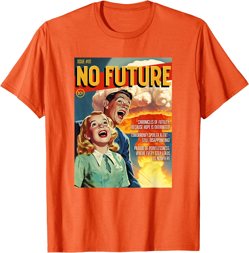 Last Gasp Graphics No Future 1950s Horror Comic Cover T-Shirt - Orange