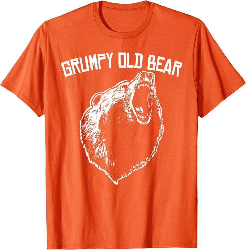 Miftees Grumpy Old Man Club Grumpy Old Bear T-Shirt - Orange