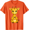 Giraffe Designer Designs Giraffe with heart | Cute giraffe with heart symbol T-Shirt - Orange