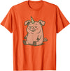 Funny Pig Outfit Unicorn Pig Costume for Funny Pigs and Unicorns Lovers T-Shirt - Orange