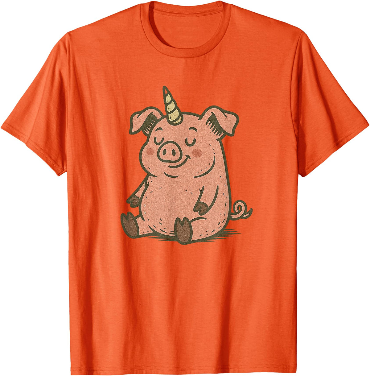 Funny Pig Outfit Unicorn Pig Costume for Funny Pigs and Unicorns Lovers T-Shirt - Orange