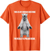 Cool Polar Bear For Men Women This Is My Human Costume I'm Really A Polar Bear Halloween T-Shirt - Orange