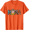 Pig Mama Pig Mom Sunflower Country Farm Life Cowhide T-Shirt - Orange