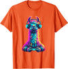 Llama Gamer Lovers Animal Men Women Kids Llama Gaming Animal Video Games Funny Llama T-Shirt - Orange