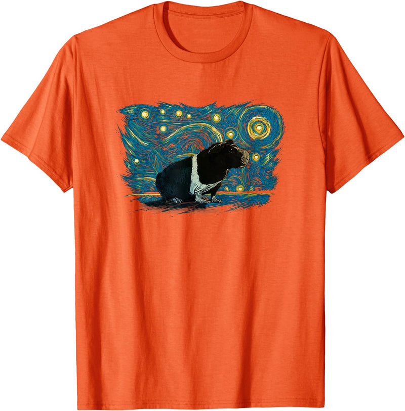 Skinny Pig Vintage Night Tees Retro Vintage Style Skinny Pig T-Shirt - Orange